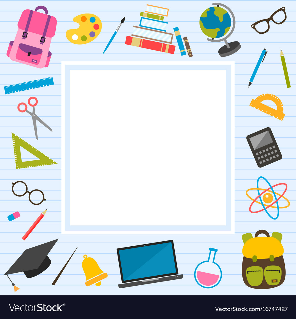 Frame with back to school theme elements Vector Image