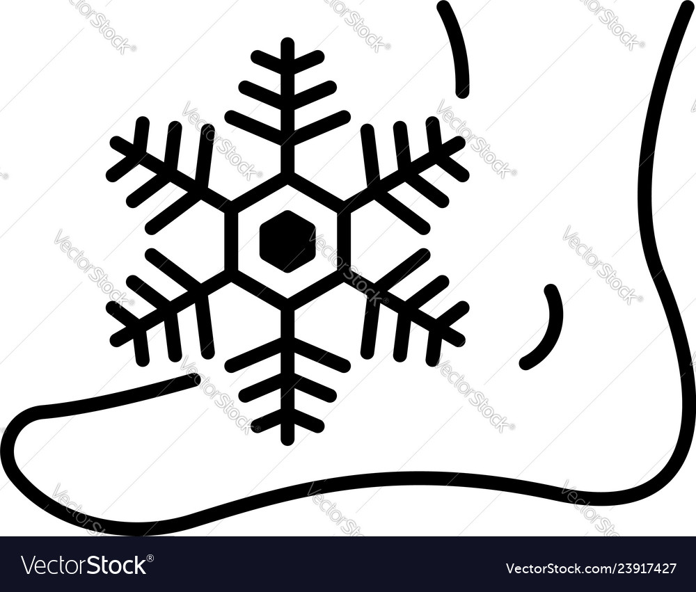 Frostbite foot icon outline style Royalty Free Vector Image