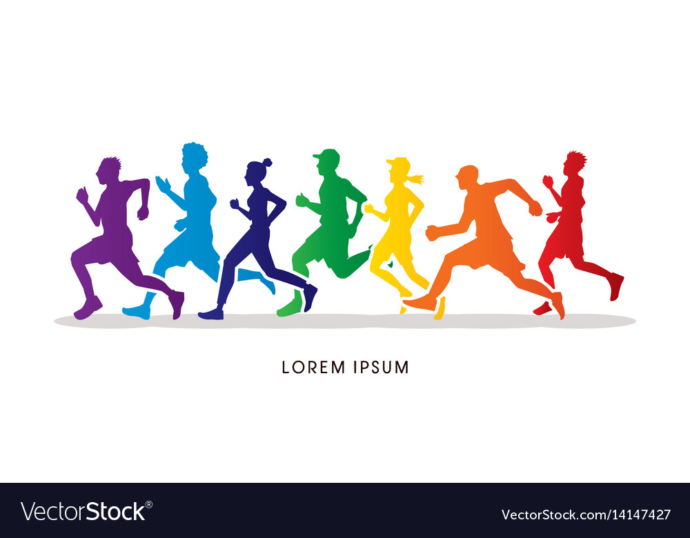 Group of Runners in Action