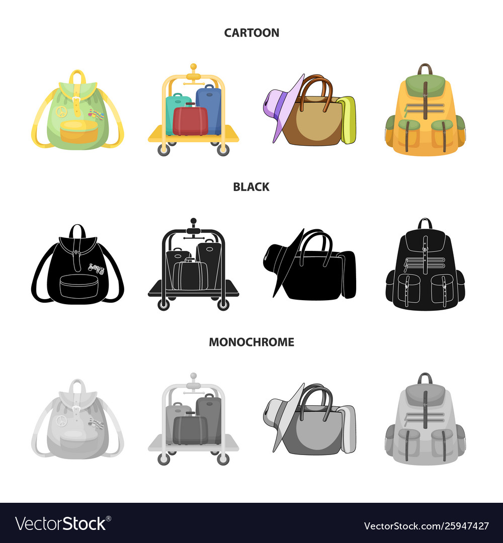 Isolated object backpack and bag icon set