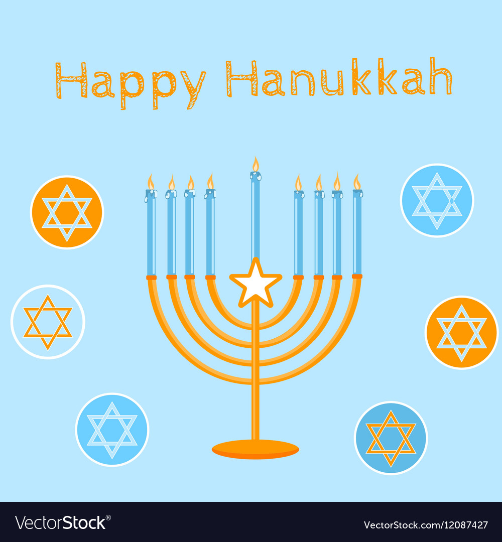 jewish holiday happy hanukkah card design vector image hannukah card
