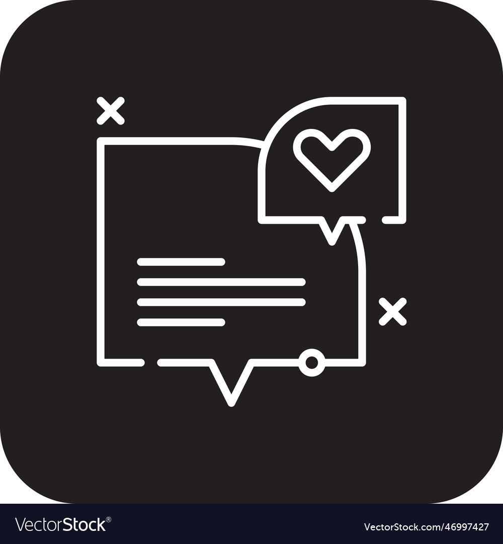 Like comment feedback icon with black filled line