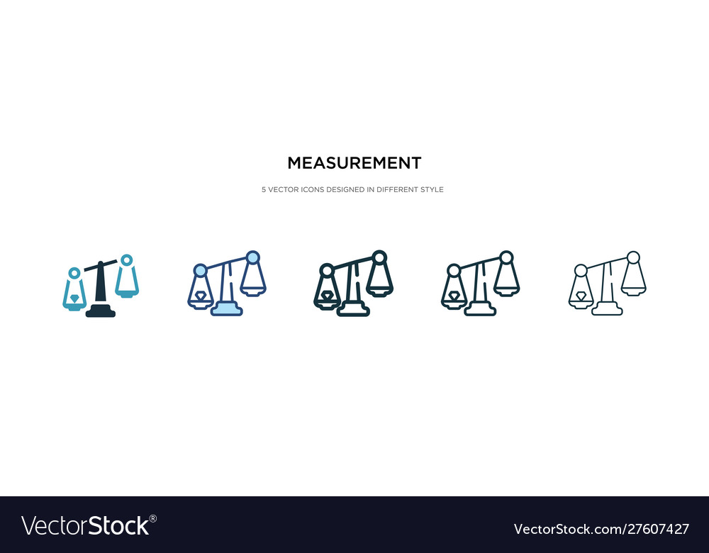 Measurement icon in different style two colored
