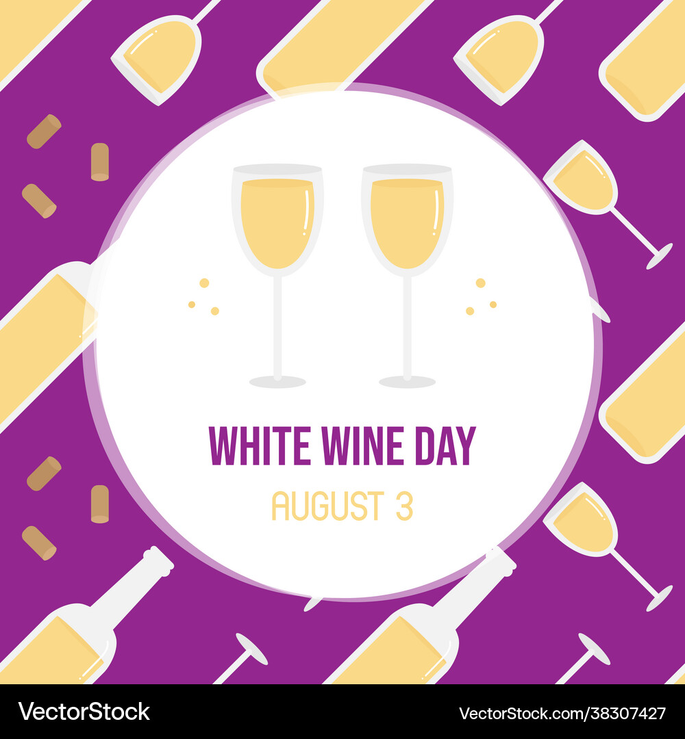 National white wine day greeting card Royalty Free Vector