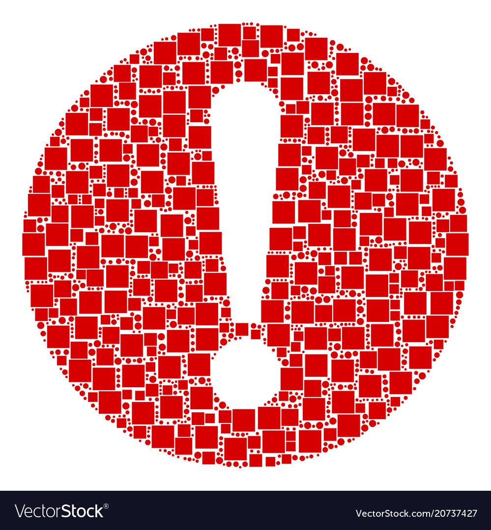 Problem mosaic of squares and circles vector image Problem mosaic of squares and circles