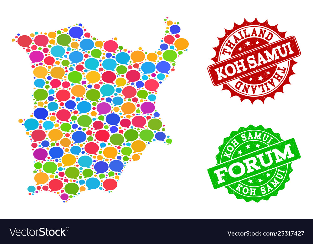 Social network map of koh samui with message