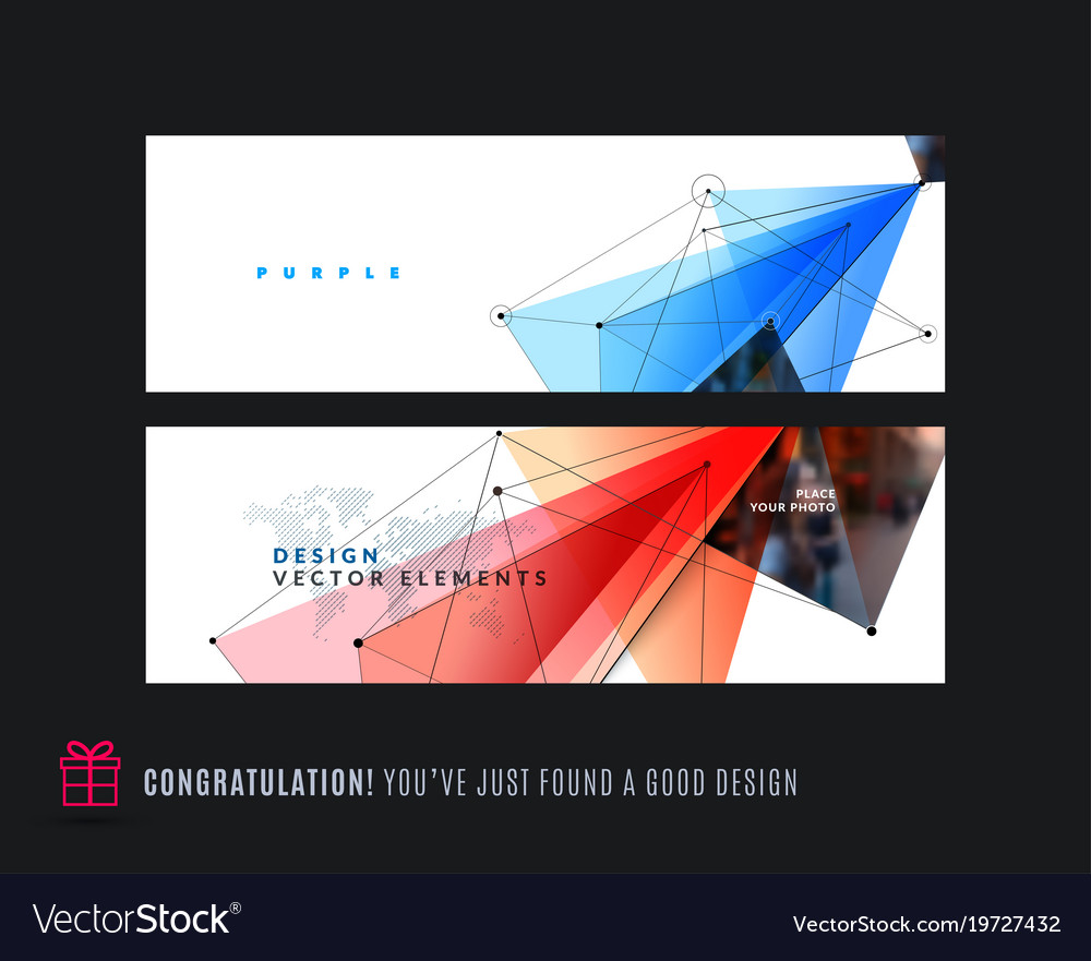 Abstract set of modern horizontal website