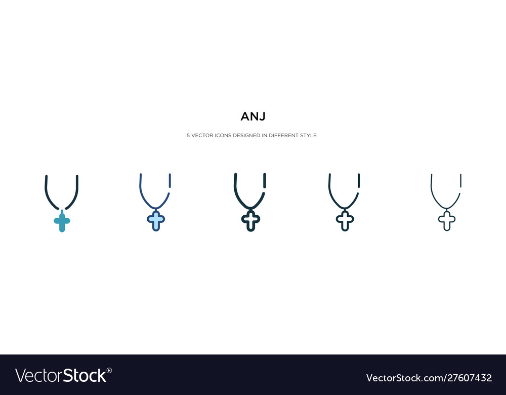 Anj icon in different style two colored vector image Anj icon in different style two colored