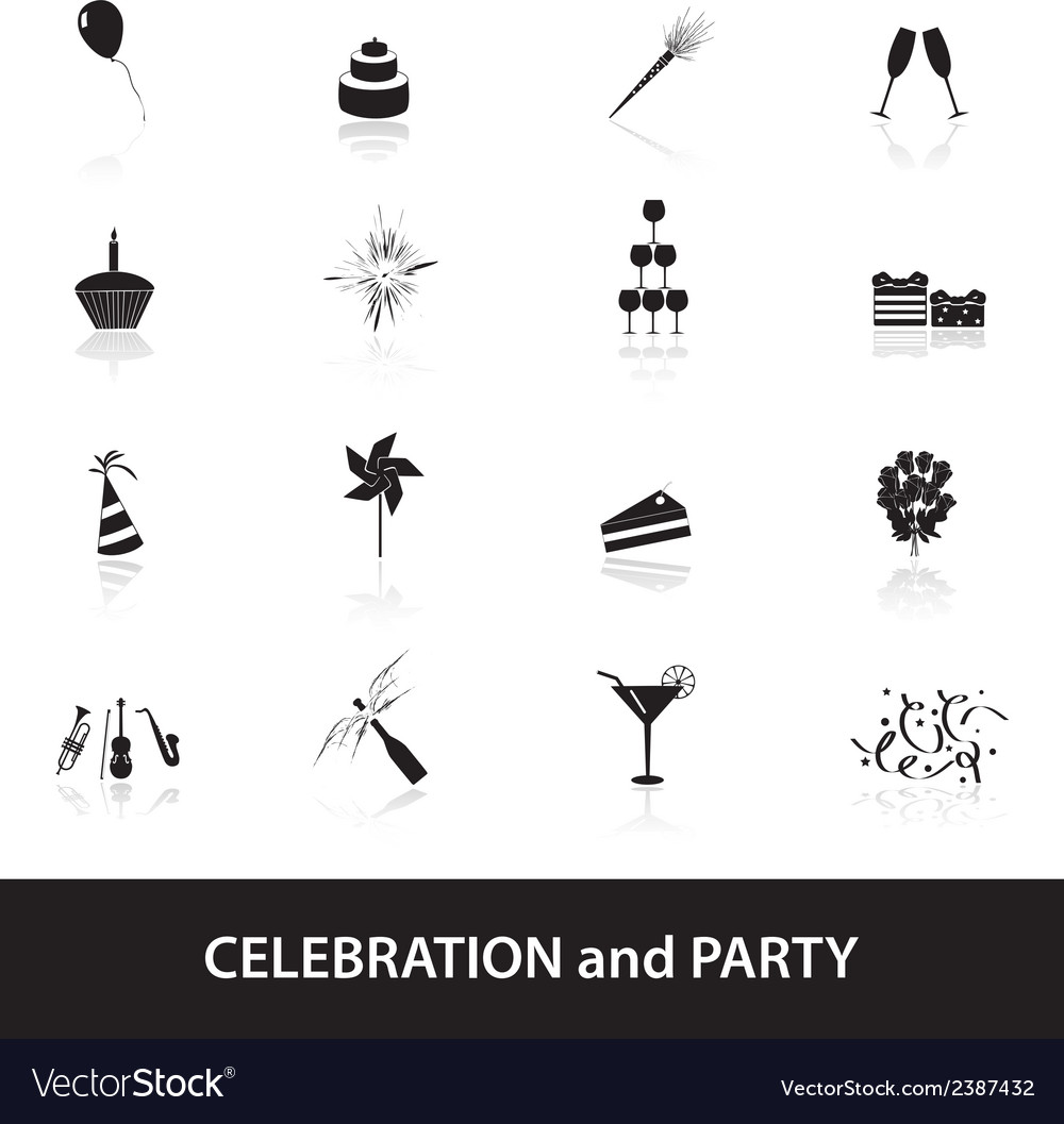 Celebration and party icons set eps10