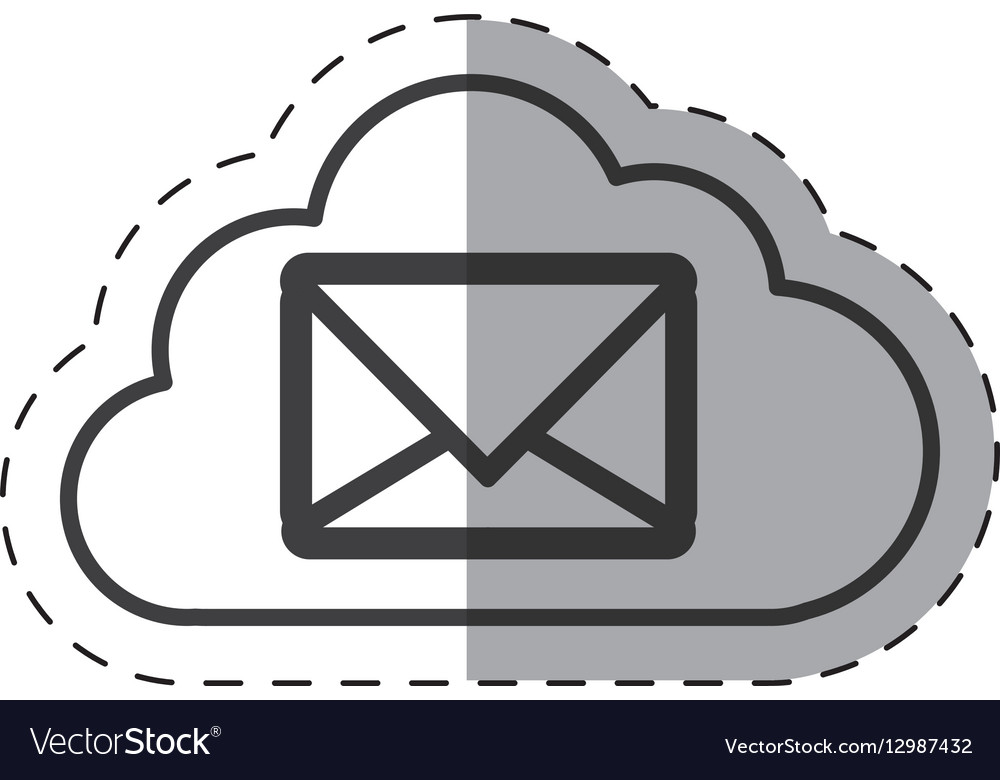 Cloud-E-Mail-Nachricht Hülltechnologie Dünne Linie