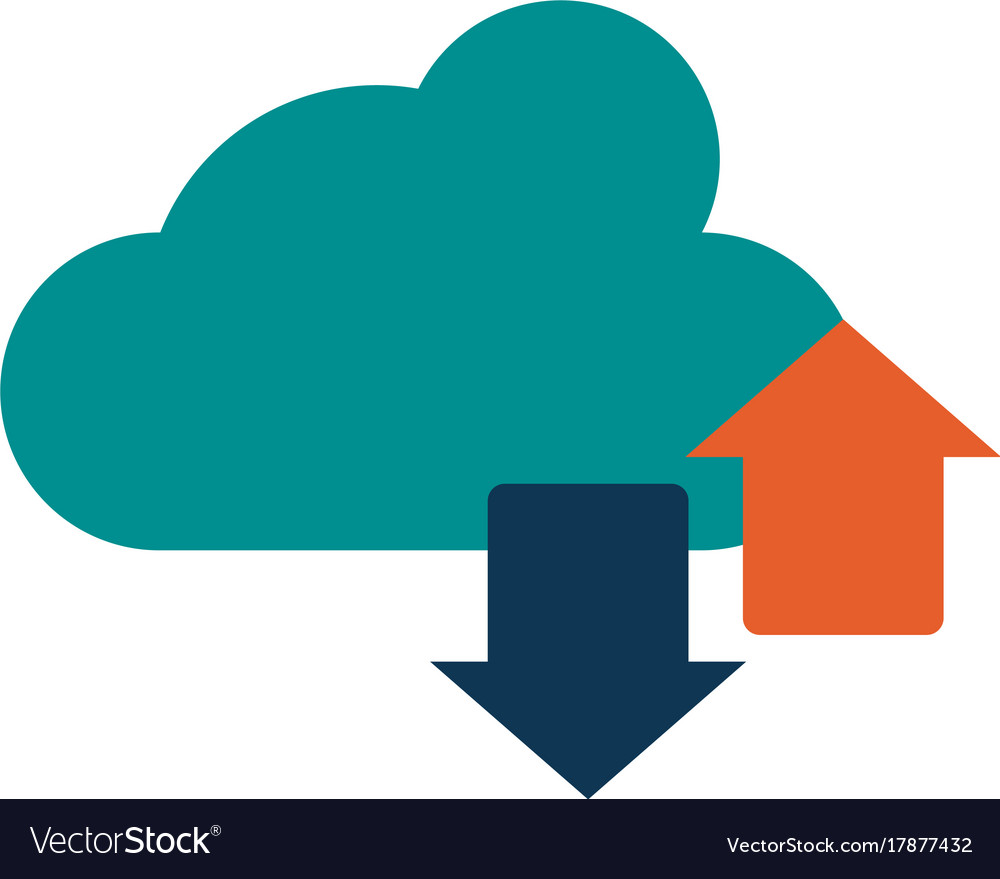 Cloud with upload and download arrows icon image