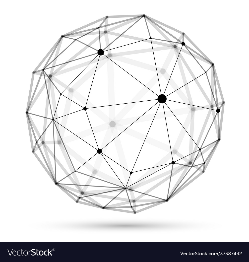 Dimensional lattice sphere abstraction 3d Vector Image