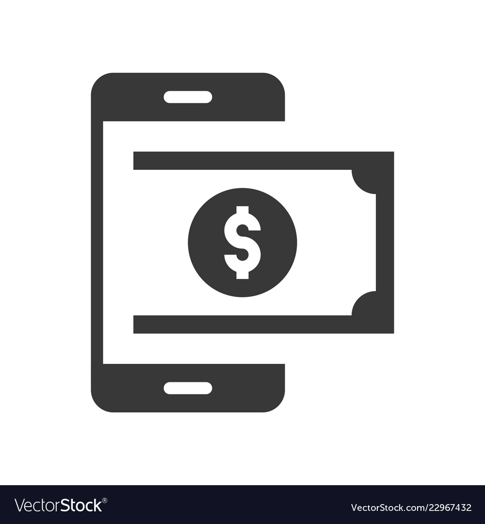 Dollar bill on smart phone e payment wallet