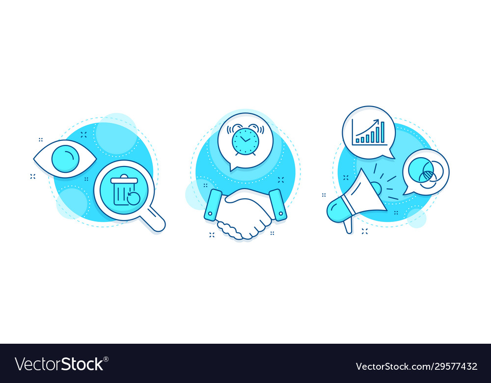 Euler diagram alarm clock and recovery trash vector image Euler diagram alarm clock and recovery trash