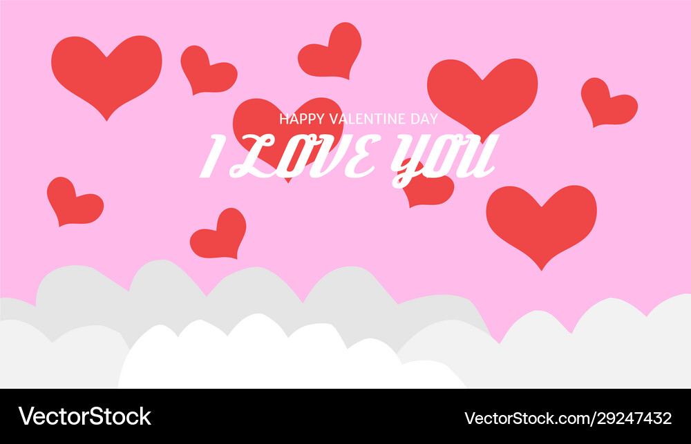 Flat Design Valentines Day Banner Royalty Free Vector Image