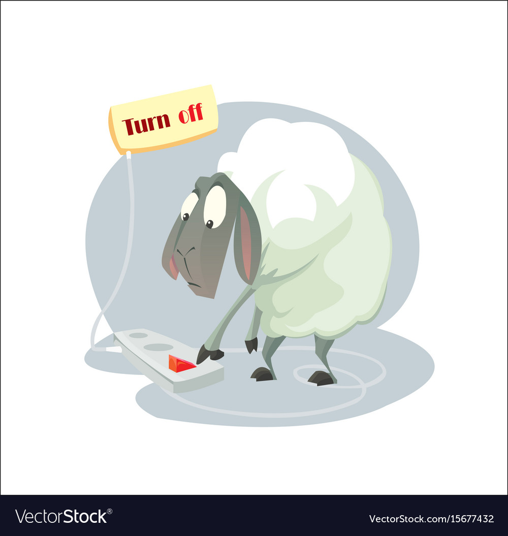 Funny Sheep Pushing Button