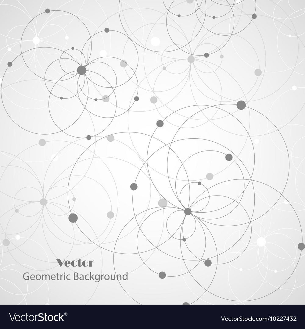 Geometric pattern with connected circles and dots