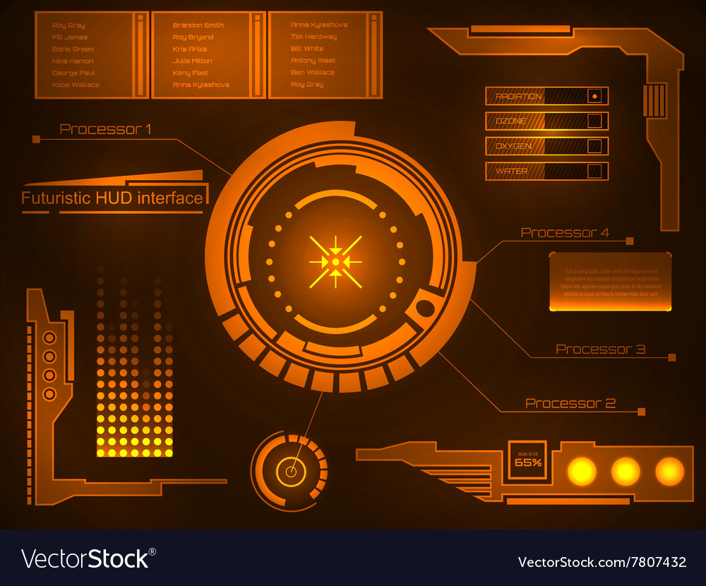 Graphic touch user interface hud