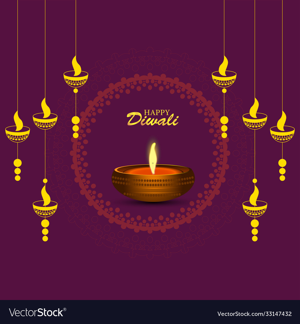 Happy diwali festival diwali holiday background Vector Image