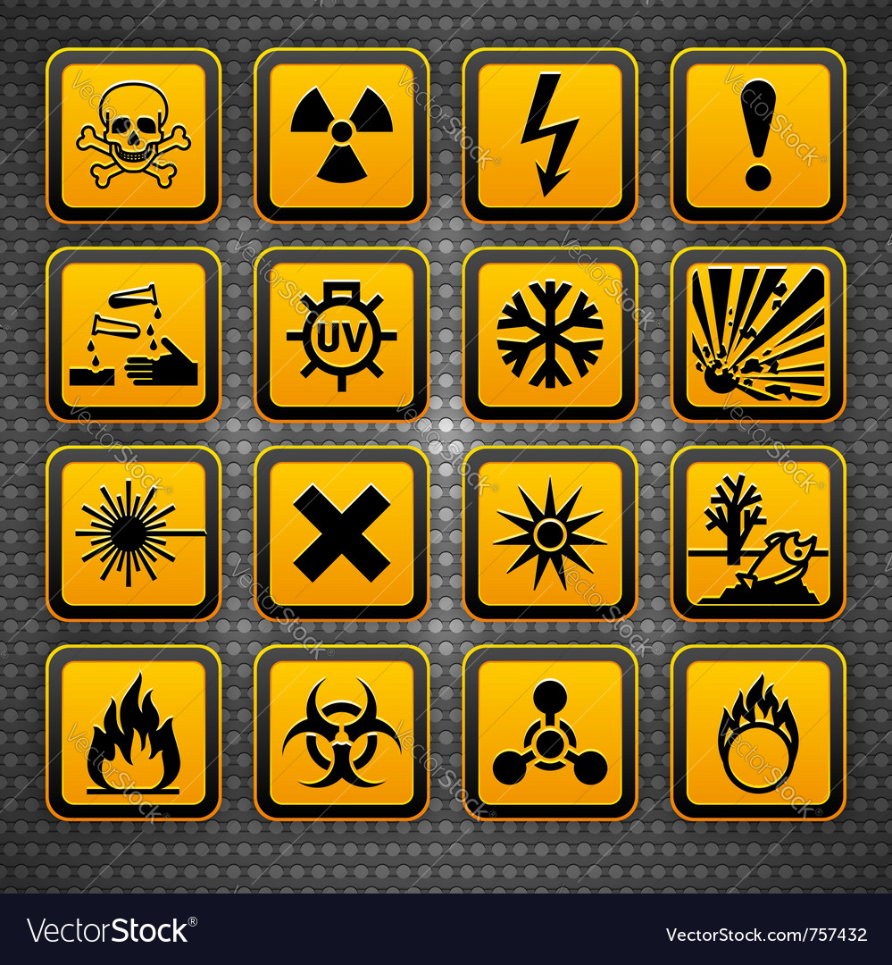 Hazardous materials symbols Royalty Free Vector Image