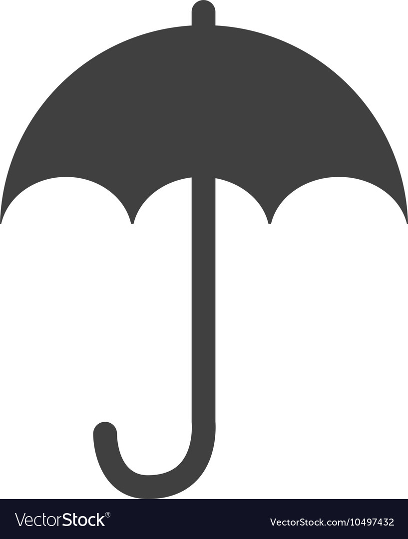 Icon umbrella protection isolated