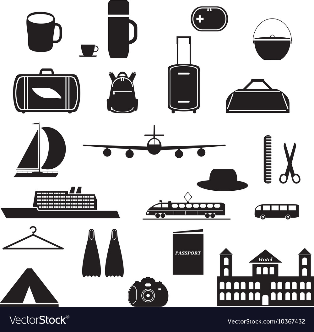 Icons for travel Royalty Free Vector Image - VectorStock