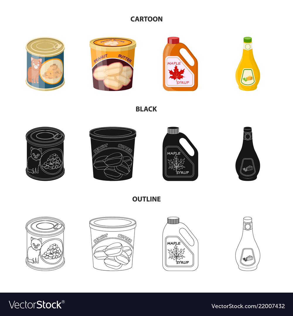 Isolated object of can and food symbol set Vector Image Isolated object of can and food symbol set