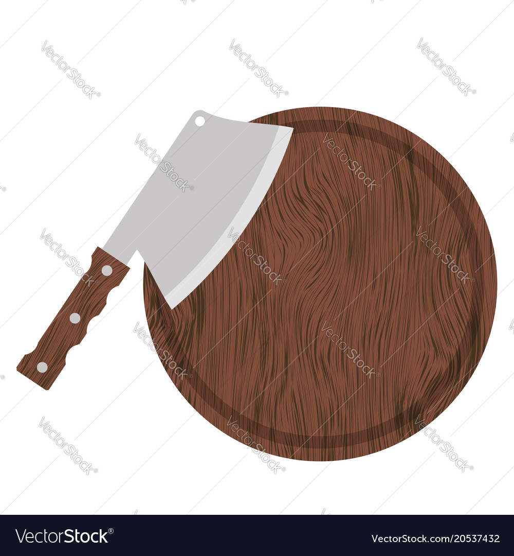 Knife and wood circle board