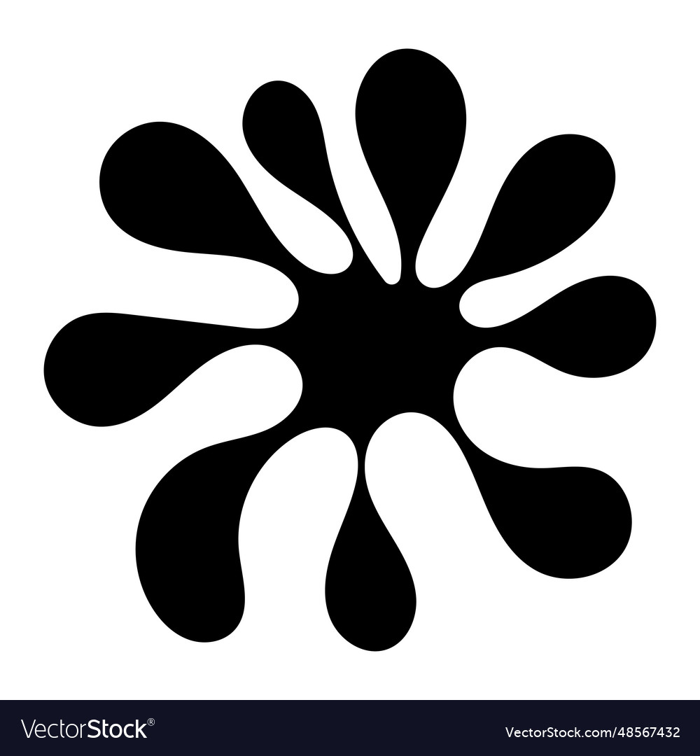 Multi-pointed monochromatic blot with smooth edges