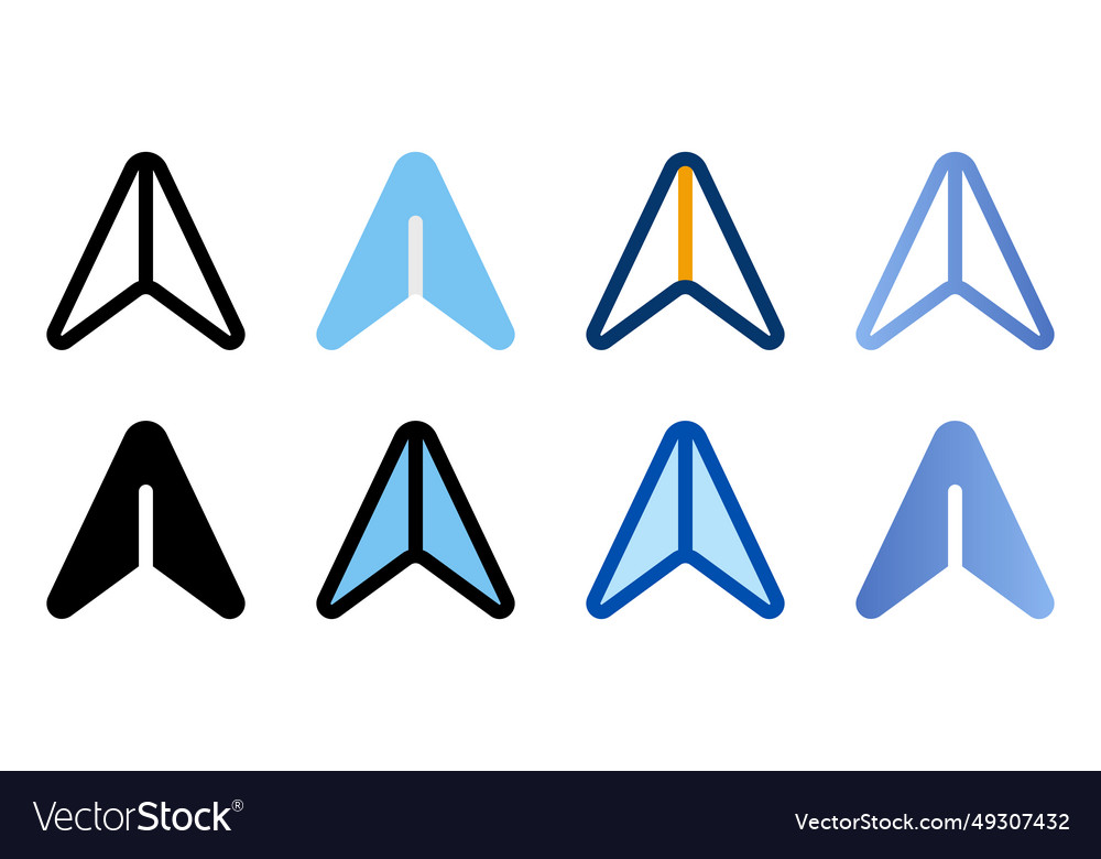 Navigation icons in different style vector image Navigation icons in different style