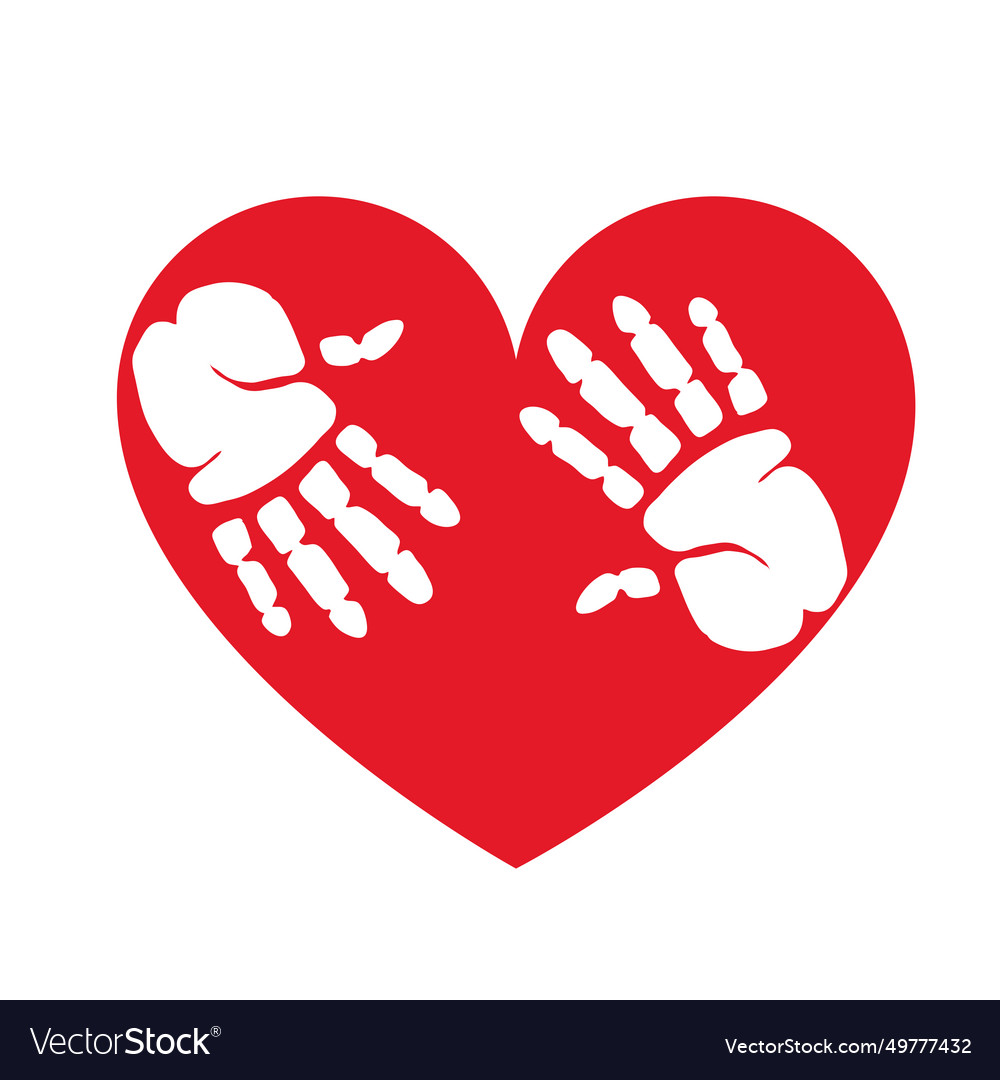 Red hand day solidarity Royalty Free Vector Image