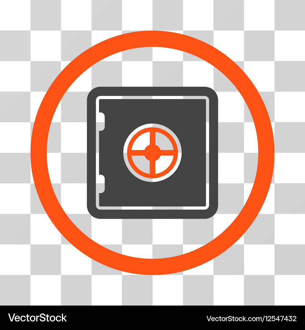 Safe flat rounded icon Royalty Free Vector Image