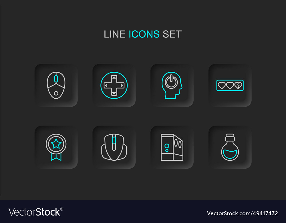 Set line bottle with magic elixir case vector image Set line bottle with magic elixir case