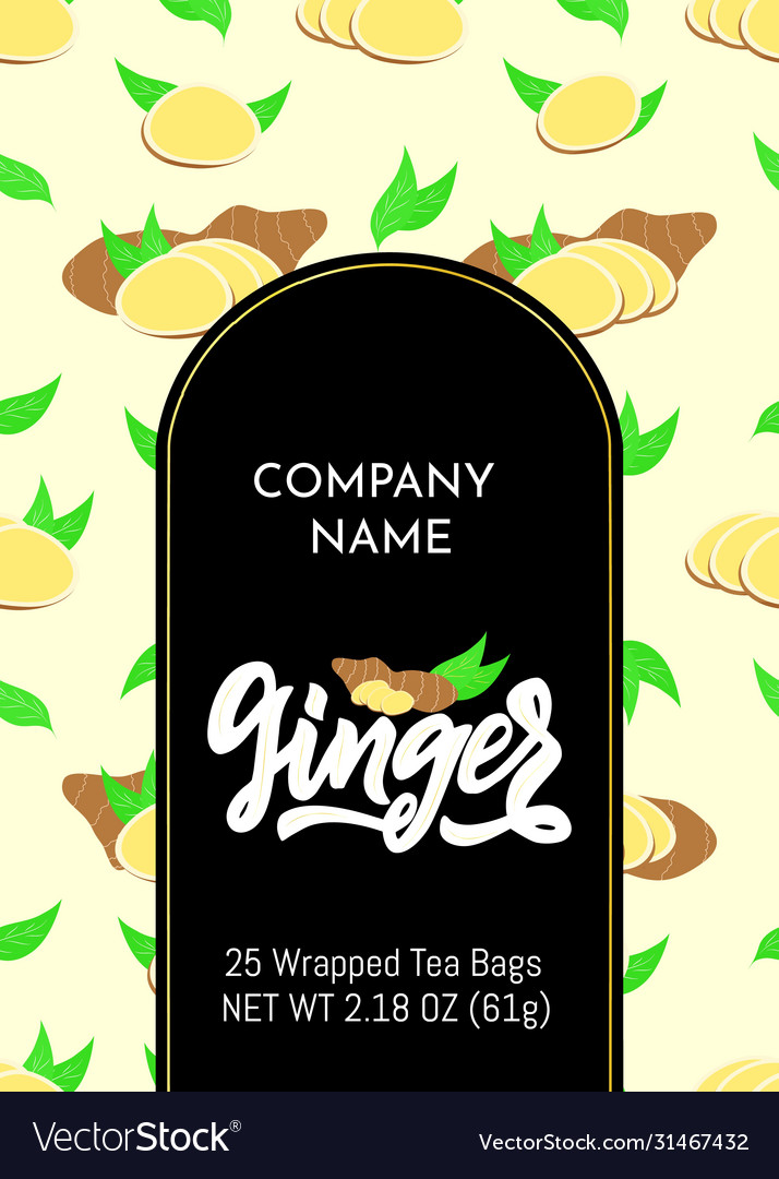 Template packaging ginger tea company name