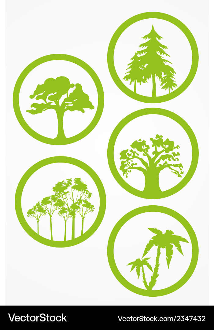 Trees - set Royalty Free Vector Image - VectorStock