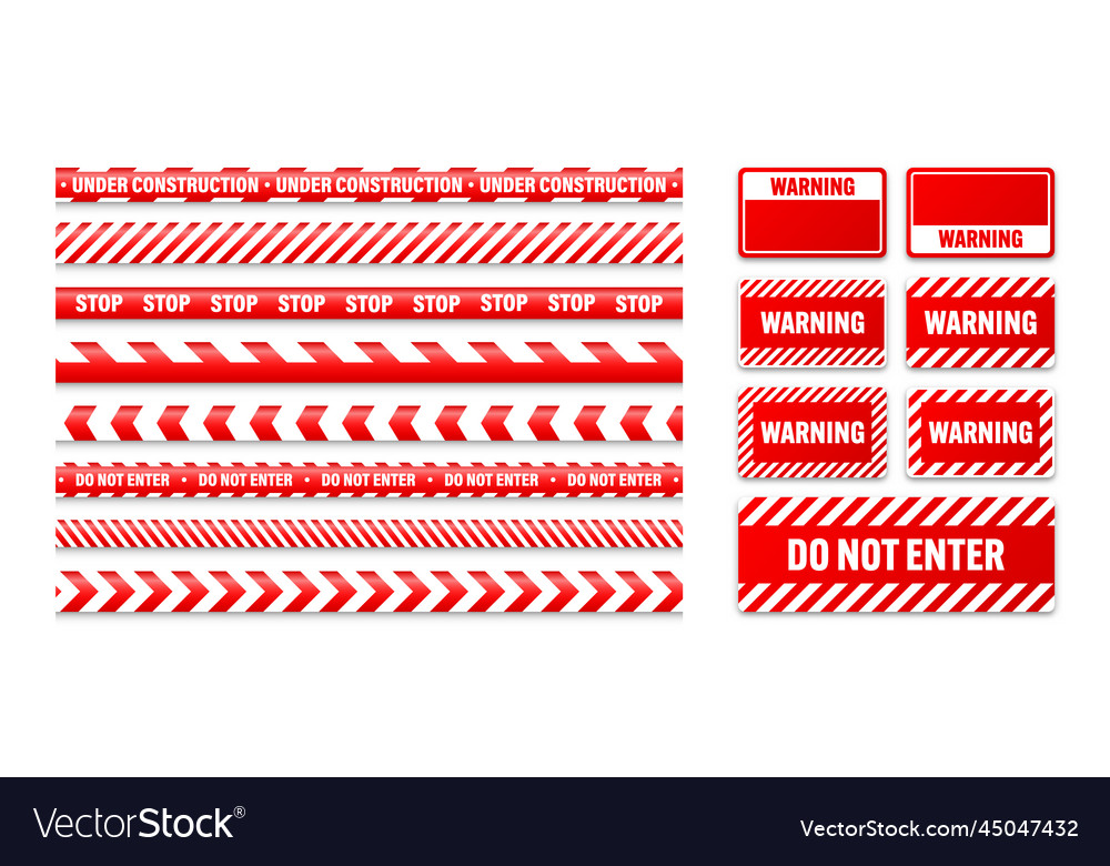 Various barricade construction tapes and warning Vector Image