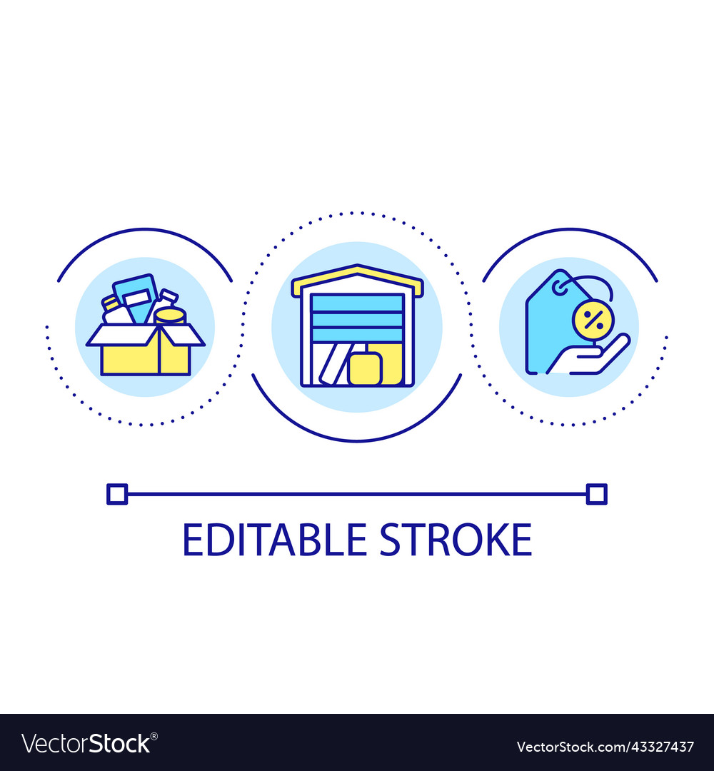 Bulk retail loop concept icon vector image Bulk retail loop concept icon
