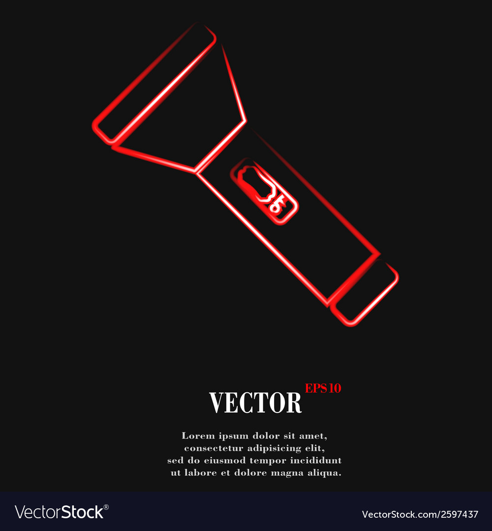Flashlight flat modern web button and space
