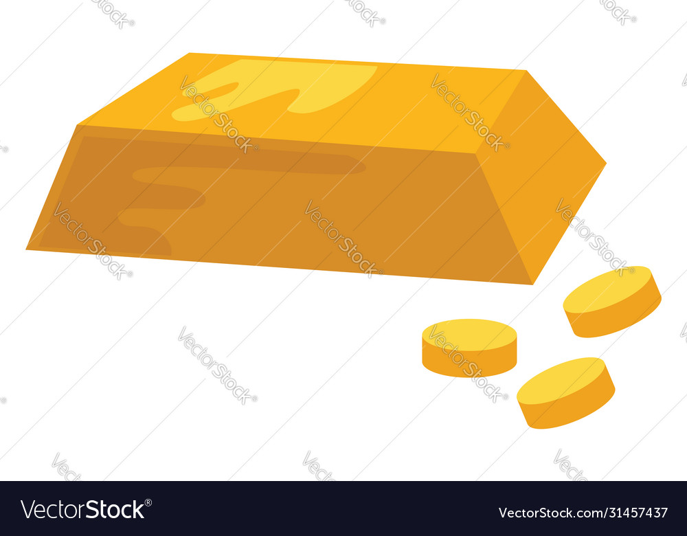 Gold bar on white background