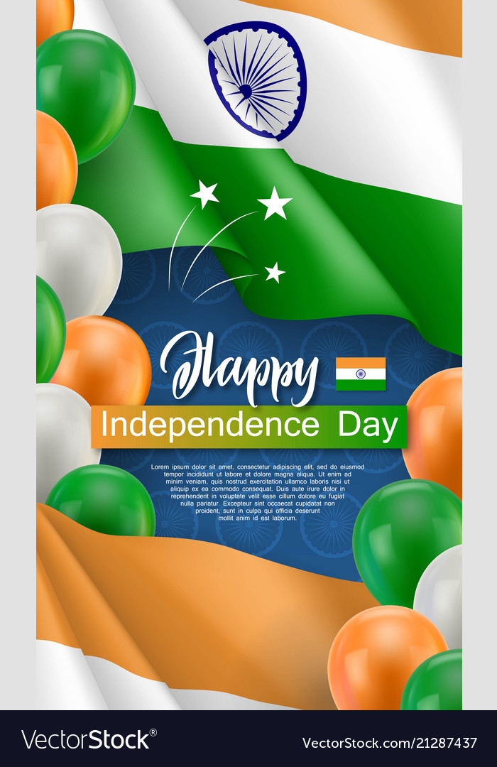 Happy independence day vertical flyer