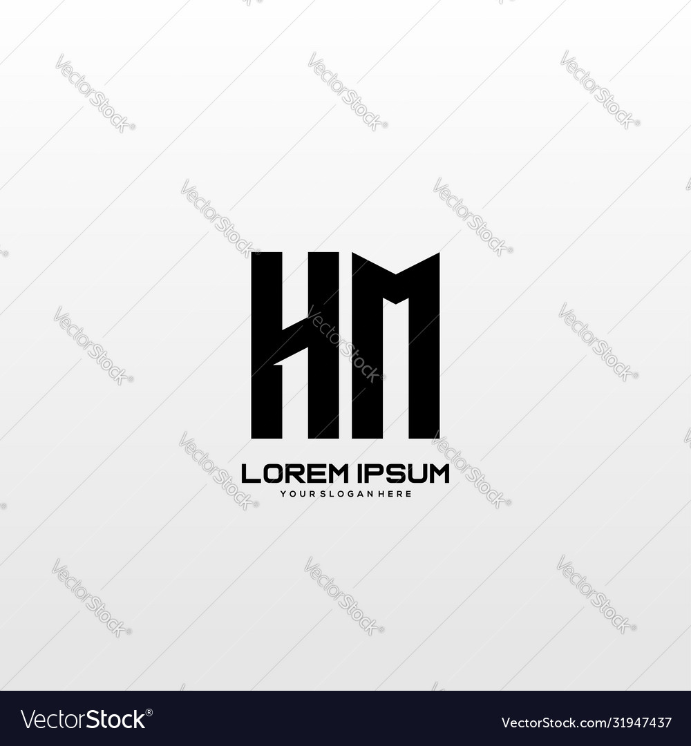 Hm initial letter minimalist art logo