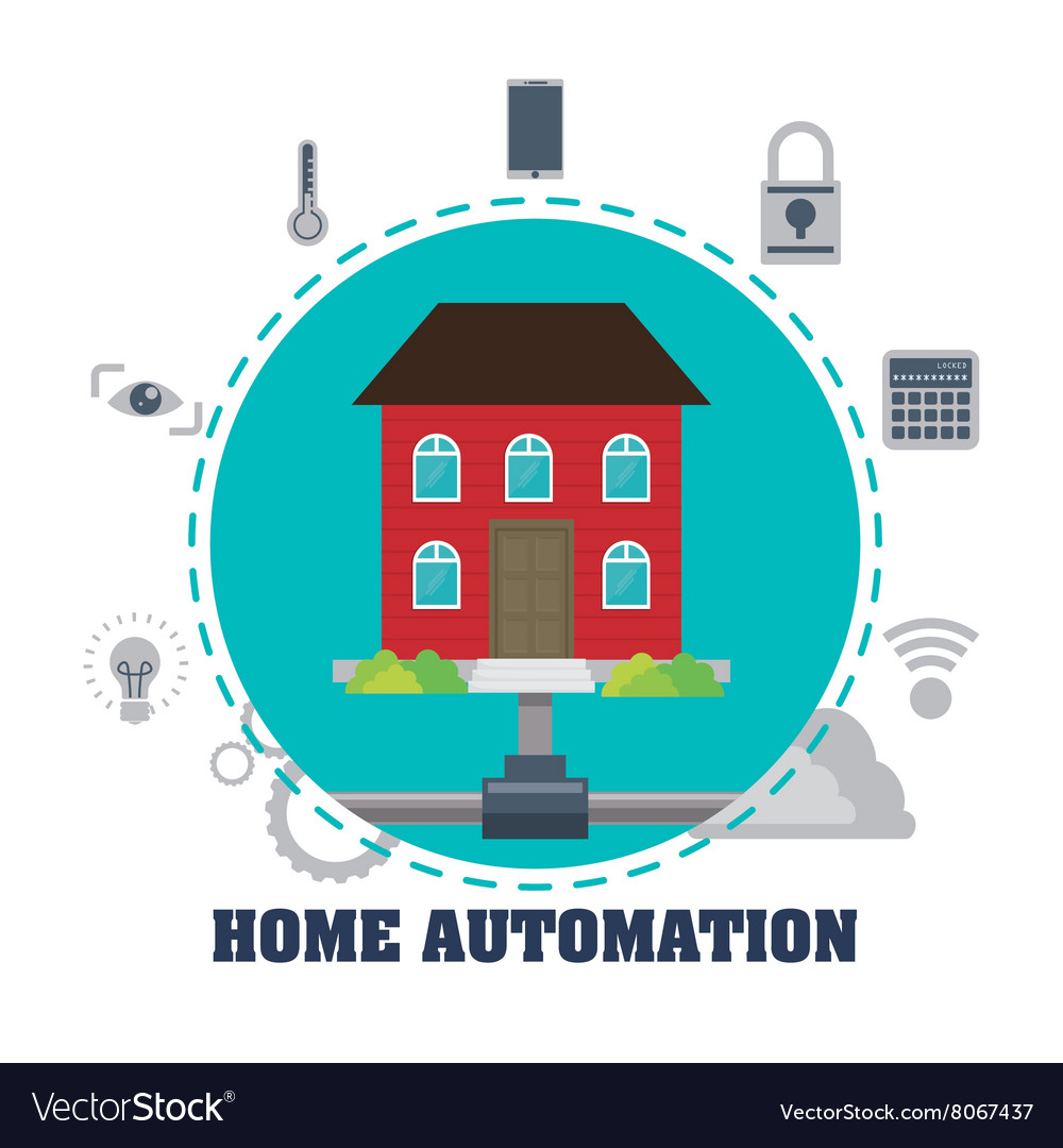 Home automation design Royalty Free Vector Image