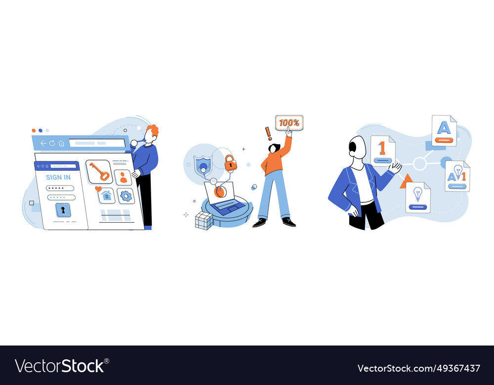 Information security databases serve Vector Image Information security databases serve