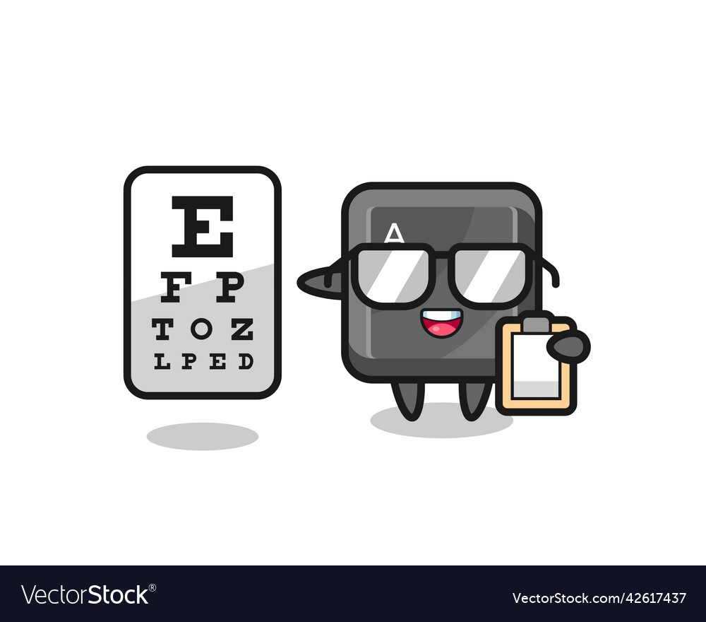 Keyboard button mascot as an ophthalmology