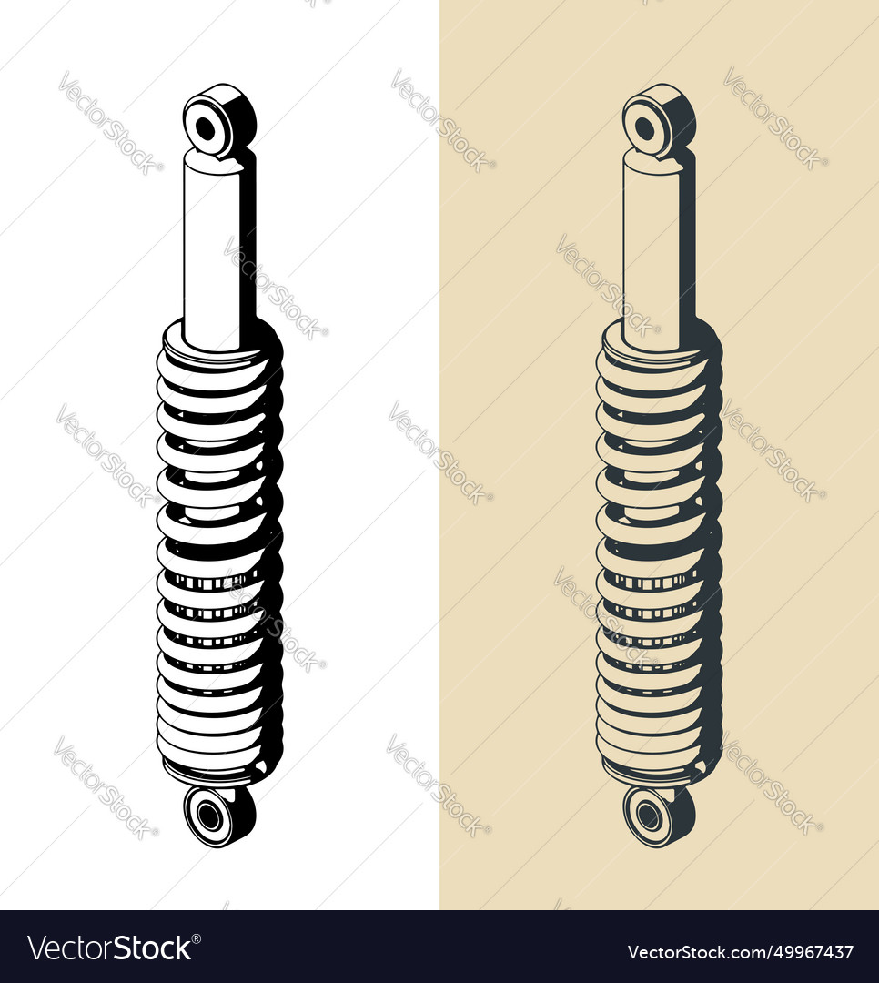 Motorcycle rear shock absorber suspension Vector Image