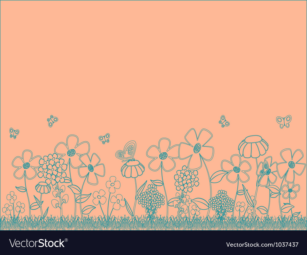 Peach floral background Royalty Free Vector Image