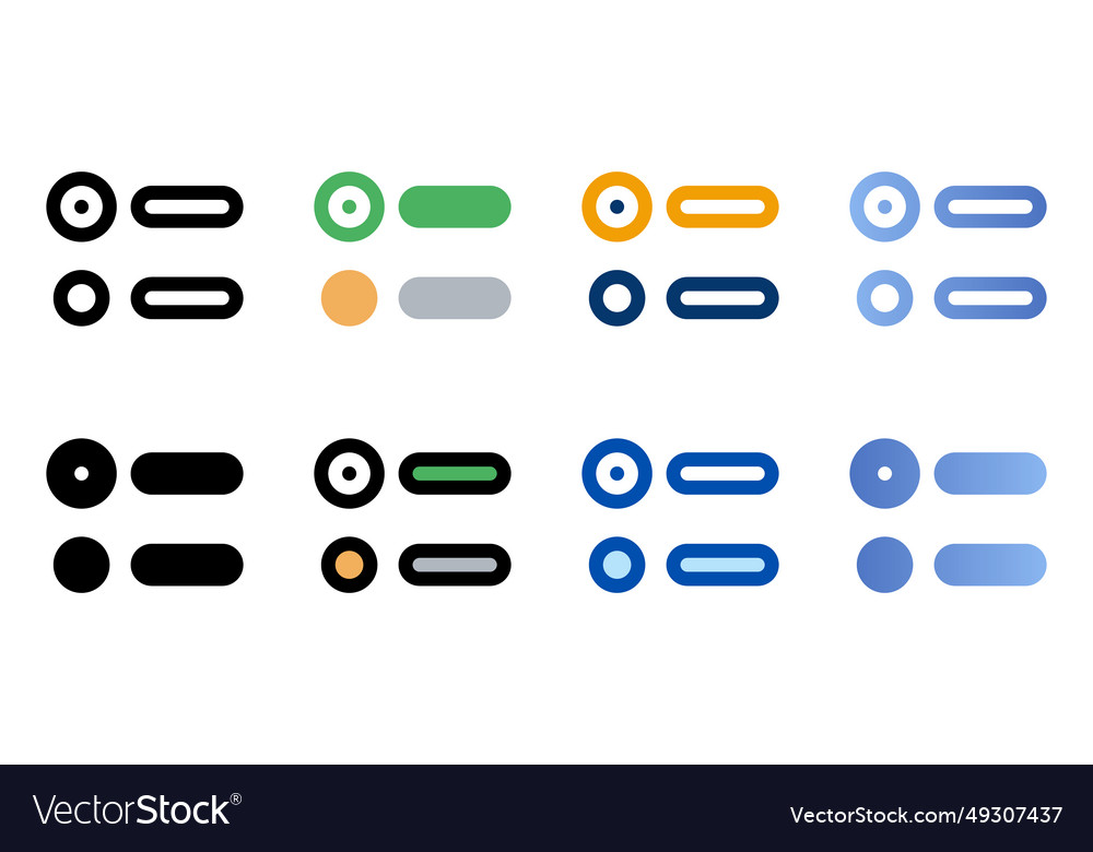 Radio button icons in different style