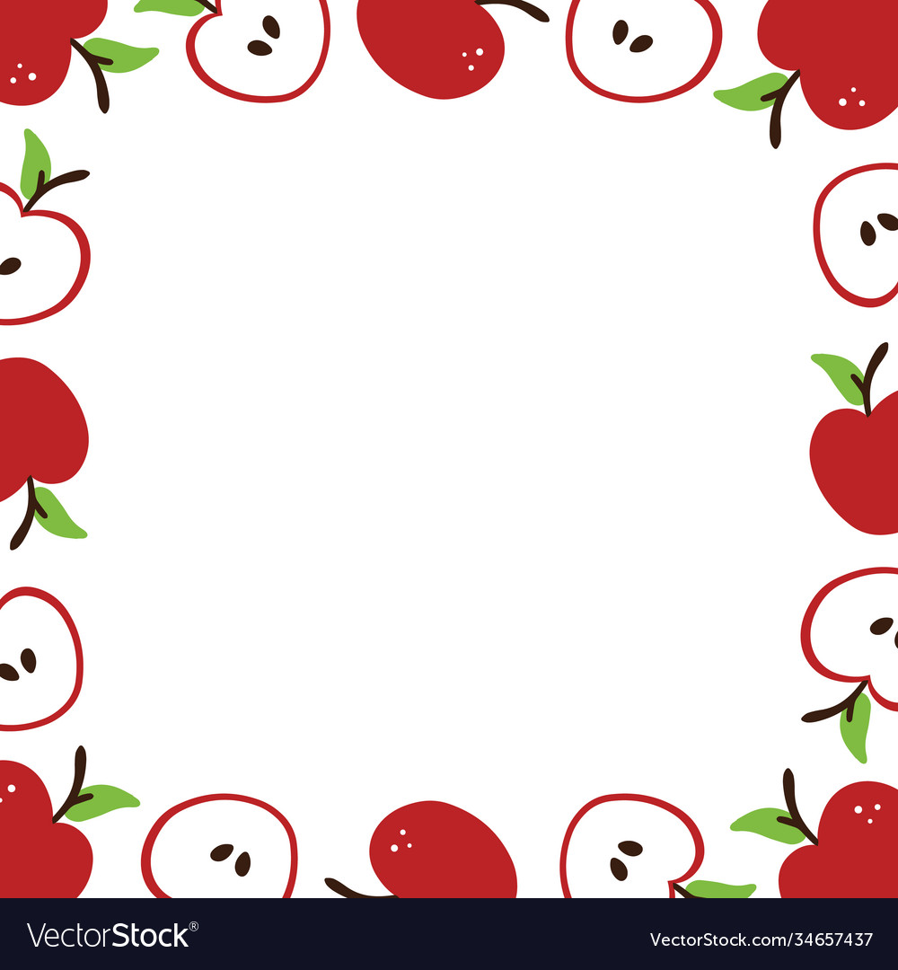 red-apples-frame-card-template-royalty-free-vector-image