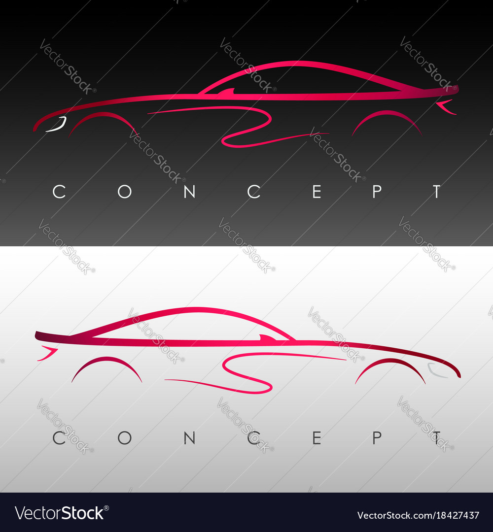 Red Metallic Silhouette Concept Car Royalty Free Vector