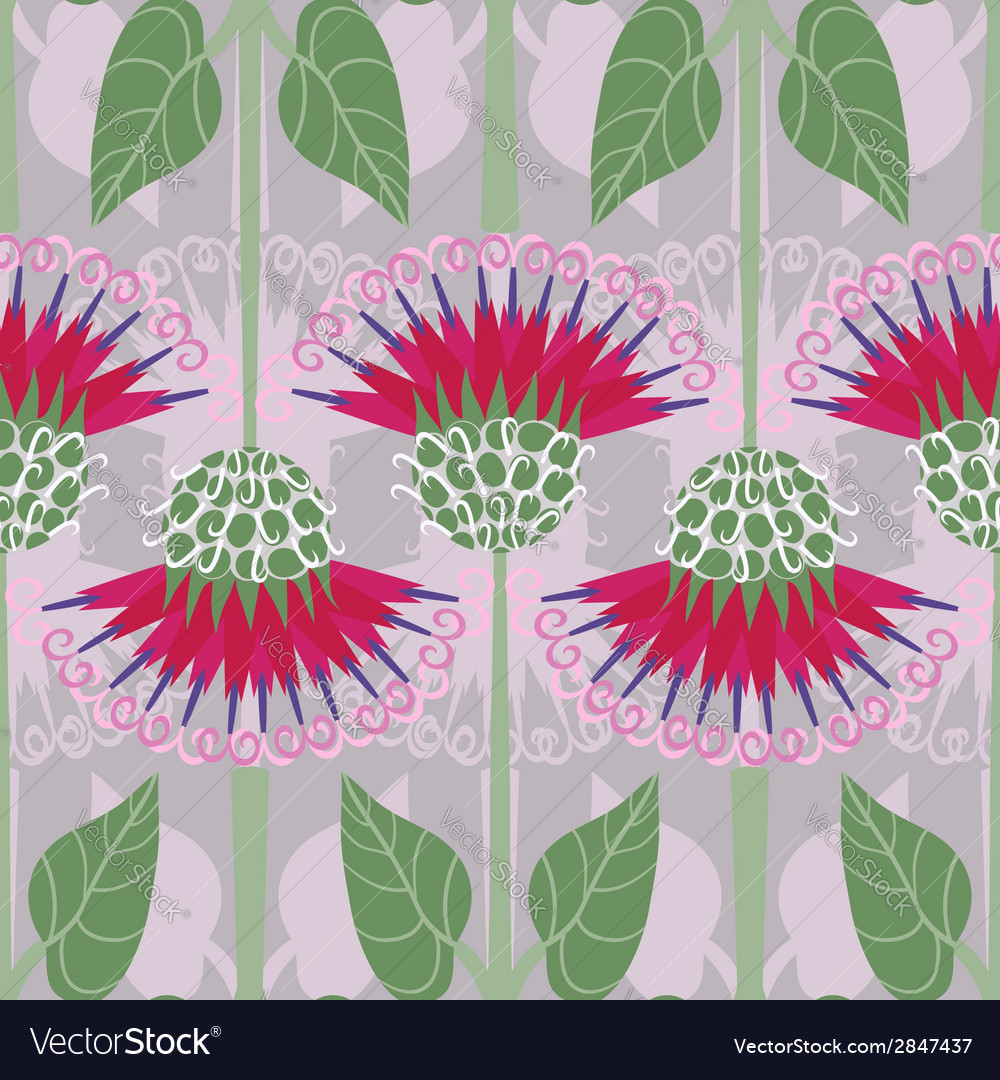 Seamless pattern with decorative burdock